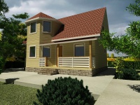 Каркасный дом 7х9 | Одноэтажные с мансардой каркасные садовые домики с террасой 7х9