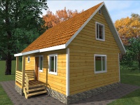 Дом из бруса 6х8 | Одноэтажные с мансардой деревянные дома и коттеджи 6х8