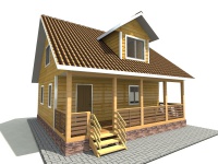 Дом из бруса 8х8 | Одноэтажные с мансардой деревянные дачные дома 8х8