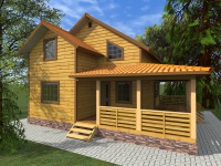 Каркасный дом 9х10 | Полутороэтажные деревянные дома и коттеджи с террасой