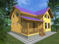 Каркасный дом 8х9 | Полутороэтажные деревянные дома и коттеджи с террасой